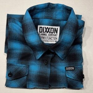 DIXXON Blue and Black Checkered women’s Flannel medium The Newport